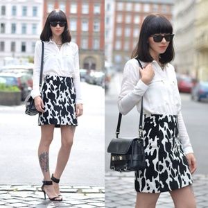 ZARA Cow Print Skirt